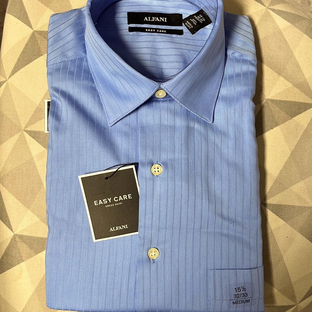 NWT Alfani easy care cotton shirt 15.5